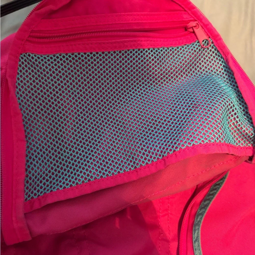 Nike Hot Pink Backpack with Teal Trim and Purple Swoosh